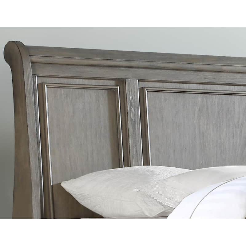 Queen Size Solid Wood Storage Bed with 2 Built-In Drawers and Transitional Design