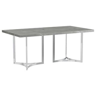 Sterling 72-Inch Rectangular Dining Table Grey Faux Marble - Bed Bath ...