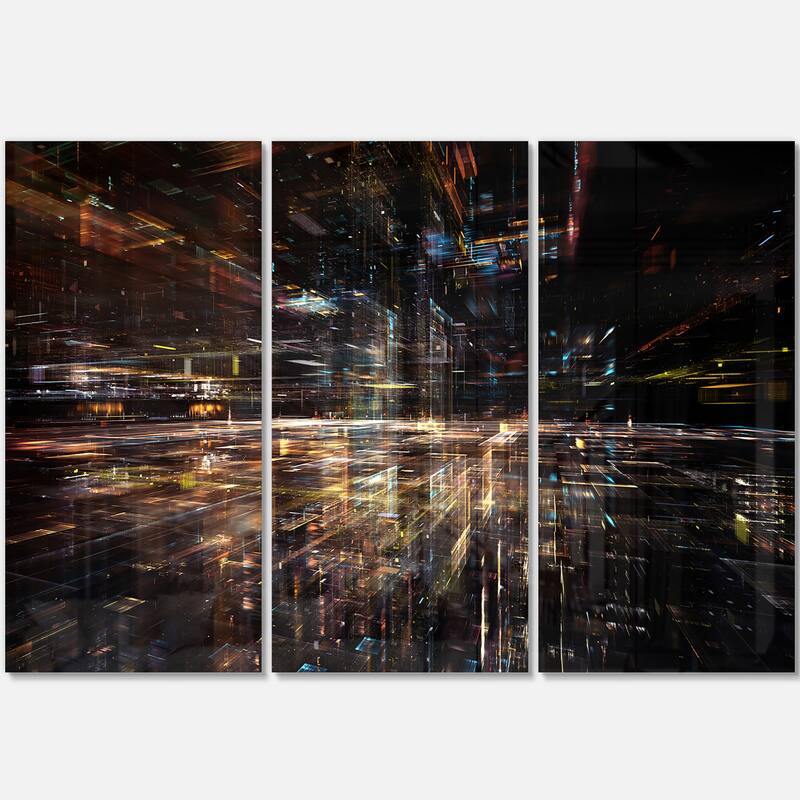 Designart 'Glow of Technology' Contemporary Metal Wall Art
