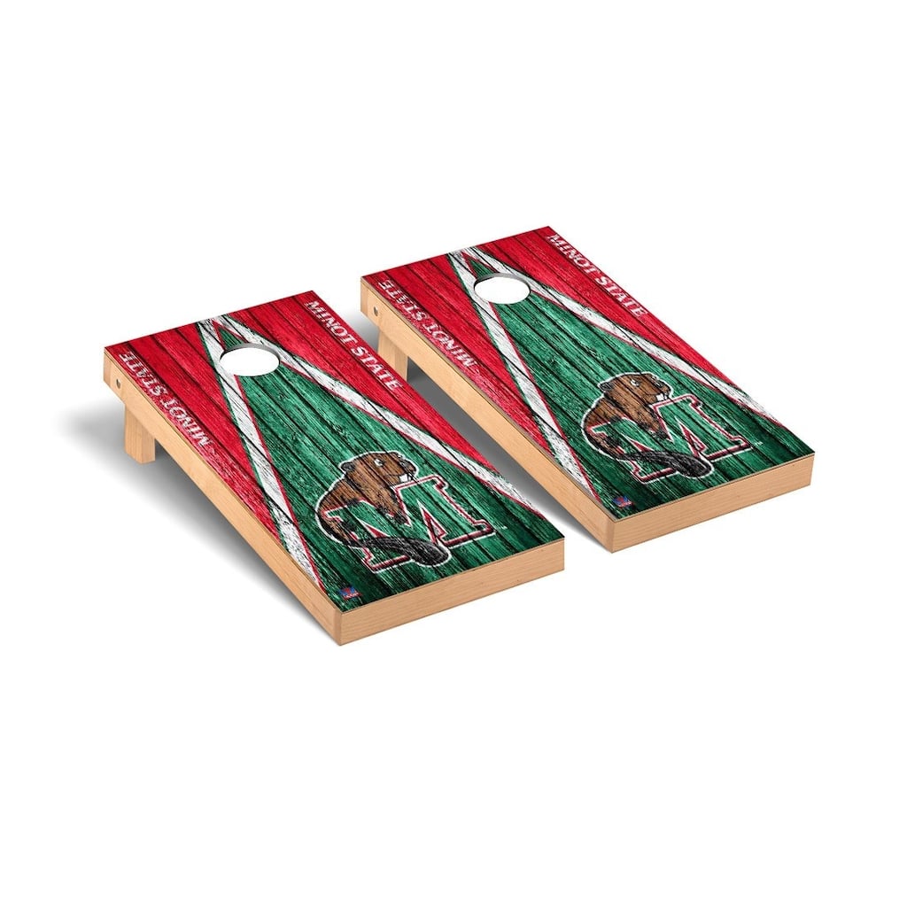 Minot State MSU Beavers Weathered Cornhole Board Set