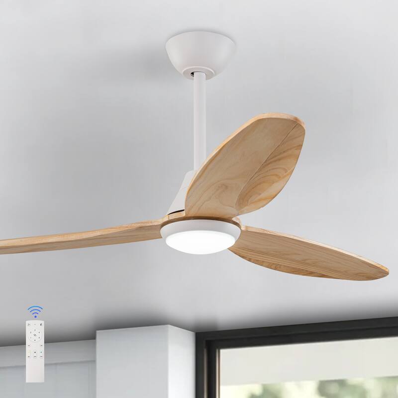 C Cattleya 48" 3 Blades DC Motor Plywood Integrated LED Ceiling Fan with Remote Control and