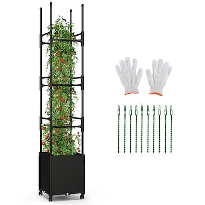 Costway 1/2 PCS Raised Garden Bed with Trellis and Wheels