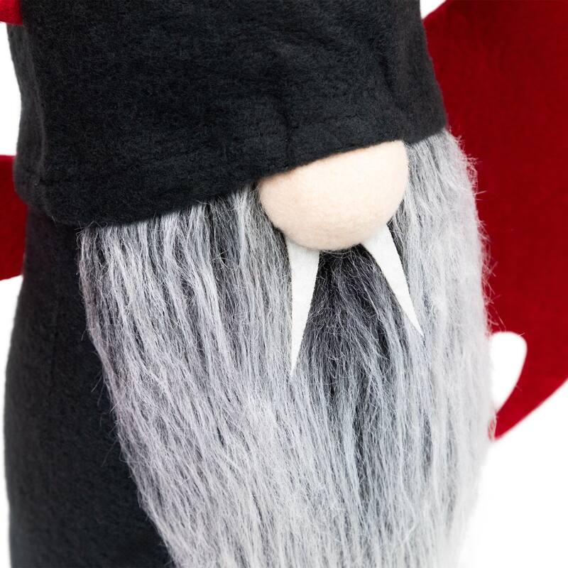 Vampire Halloween Gnome with Bat Wings and Fangs - 17"