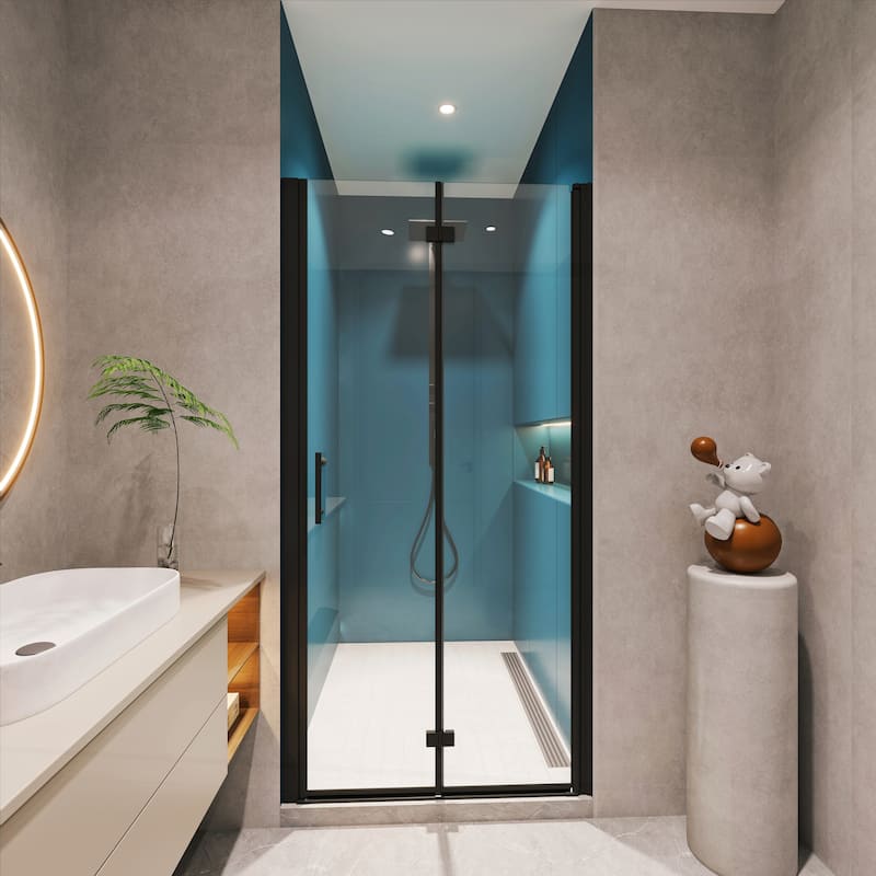 Versatile Universal Pivot Shower Door with Advanced Tempered Glass Finish