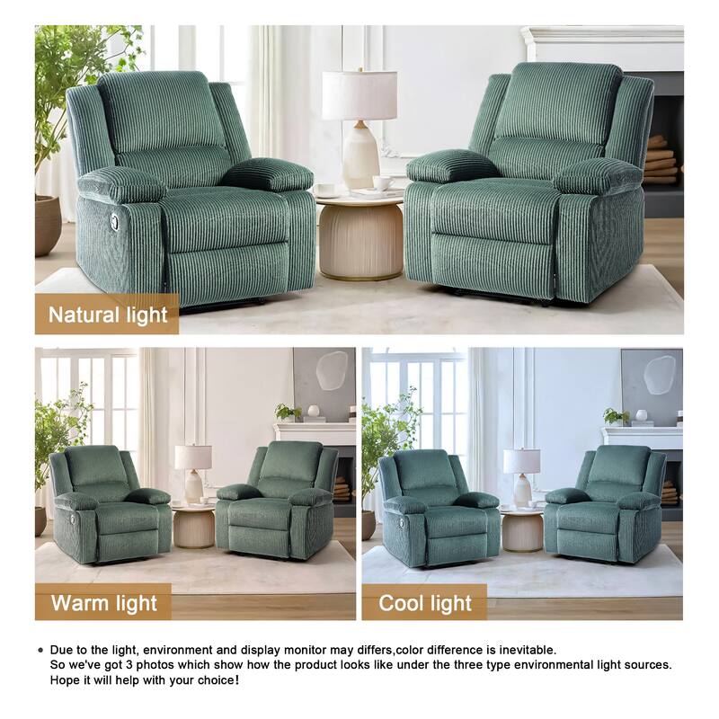 Corduroy Adjustable Recliner Chair Sofa for Living Room