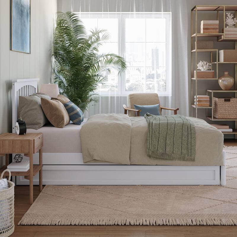 Everett Platform Bed with Panel Footboard and Twin XL Trundle