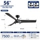 preview thumbnail 37 of 58, YUHAO 56 inch 6 Speed Quiet DC Motor Indoor Matte White Ceiling Fans with Lights and Remote Control