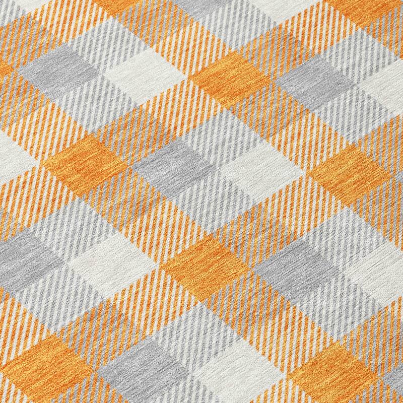 HomeRoots Plaid Transitional Rectangle Outdoor Rug