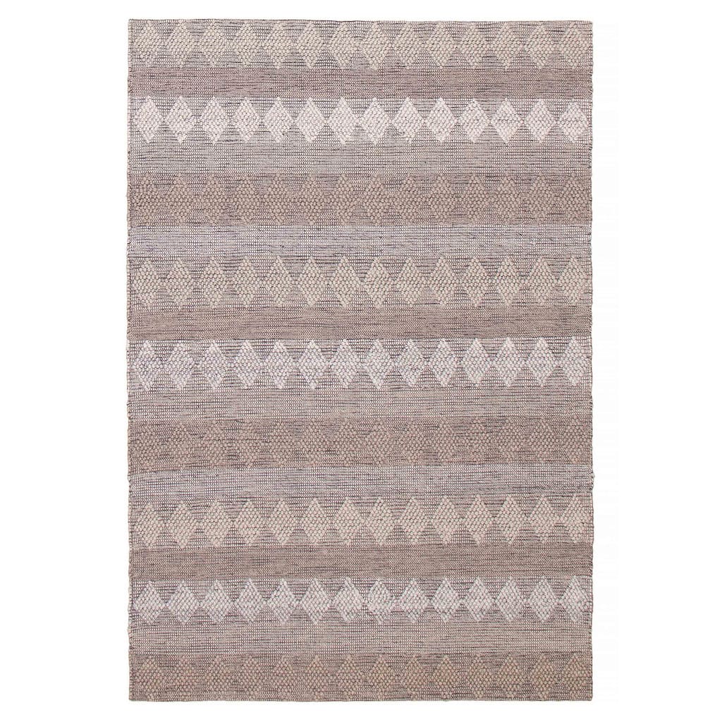 ECARPETGALLERY Braid weave Sienna Taupe Wool Rug - 6'1 x 8'10