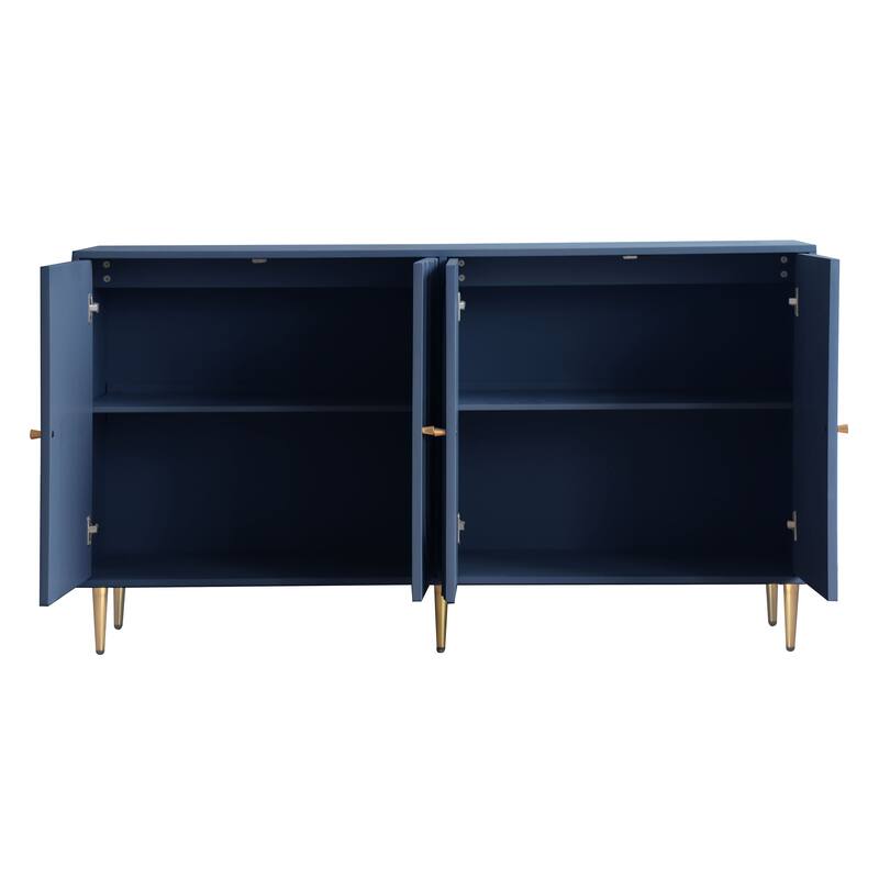 60 Inch Modern Sideboard with 4 doors and Adjustable Shelves