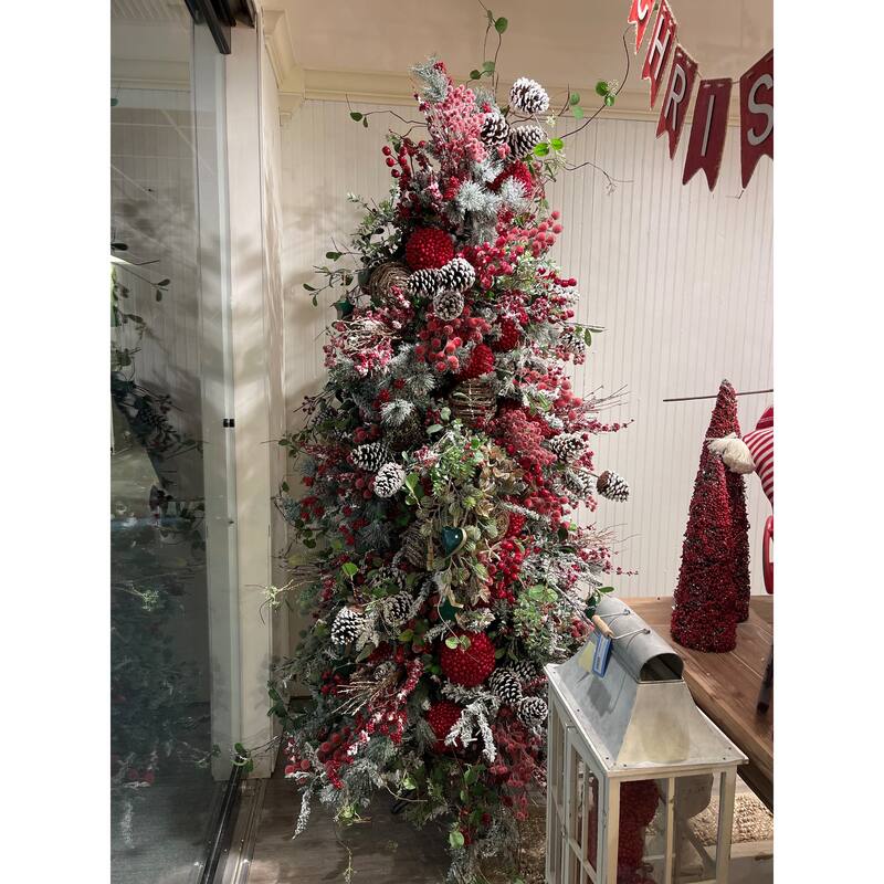 6.5x6.5" Red Berry Ball Ornament, Decorative Hanging Ball Christmas Tree Ornaments for Holiday , Set of 3