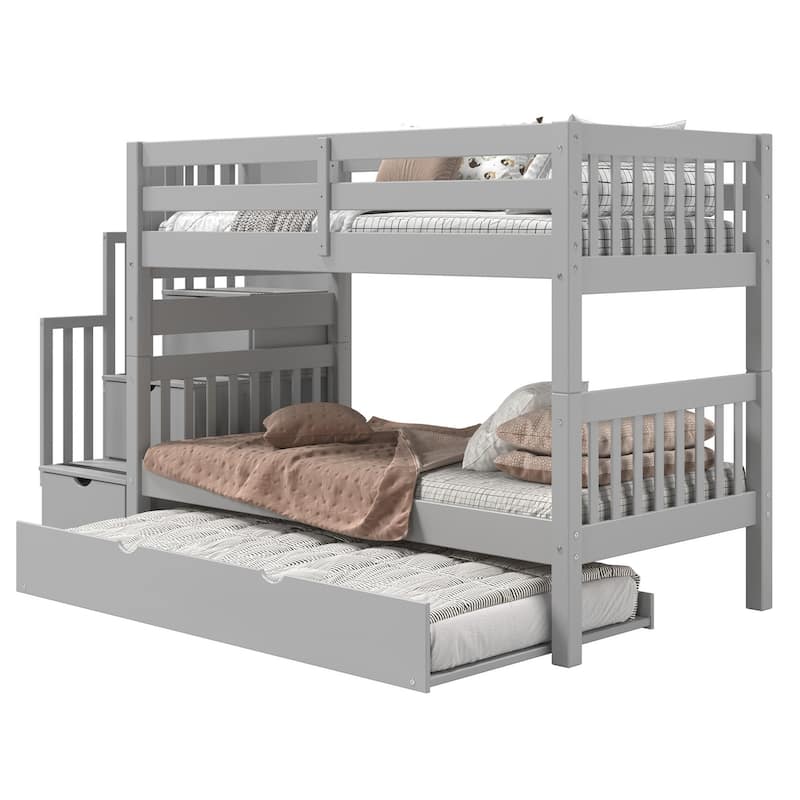 Taylor & Olive Trillium Twin over Twin Stairway Bunk Bed, Twin Trundle