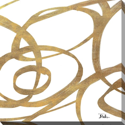 "Golden Swirls Square I" by Patricia Pinto Print on Canvas