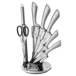Berlinger Haus 8-Piece Knife Set w/ Acrylic Stand, Steel Collection