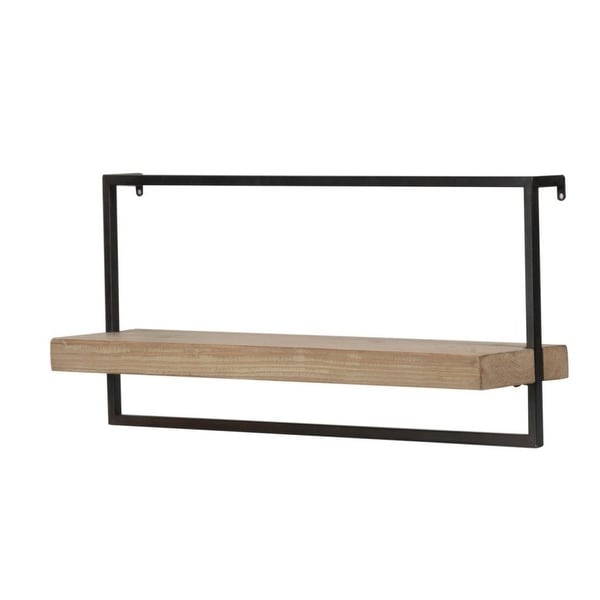26.5" Brown and Black Contemporary Style Wall Shelf - N/A