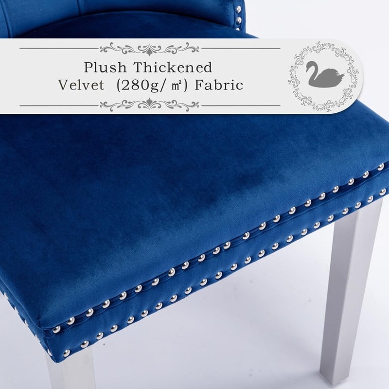 Tufted Naliheads Solid Wood Upholstered Dining Chairs (Set of 8)