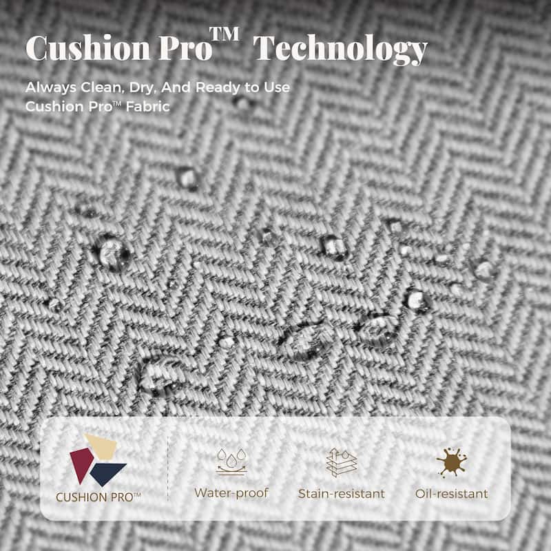 MAISON ARTS 5-Seat Outdoor Patio Furniture Sets, 2 x Cushioned Chairs, 1 x 3-Seat Sofa with Marbling Coffee Table