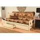 preview thumbnail 1 of 9, Somette Beli Mont Futon Set with Antique White Hardwood Frame, Rustic Pattern Cotton/Polyester Mattress, and Storage Drawers Canadian