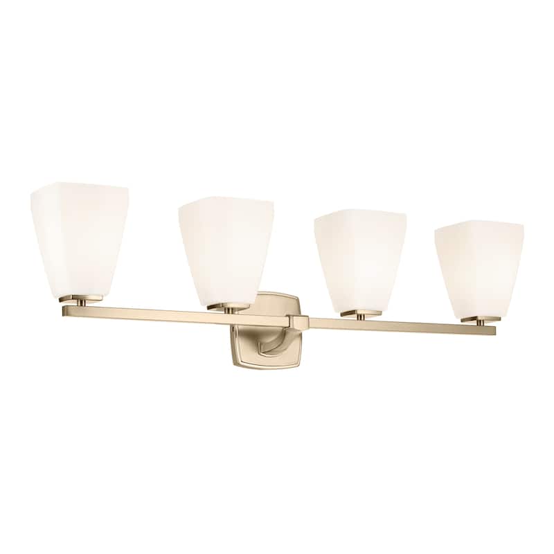 Kichler Lighting Marant 33.25" 4-Light Vanity Light with Opal Glass in Champagne Bronze