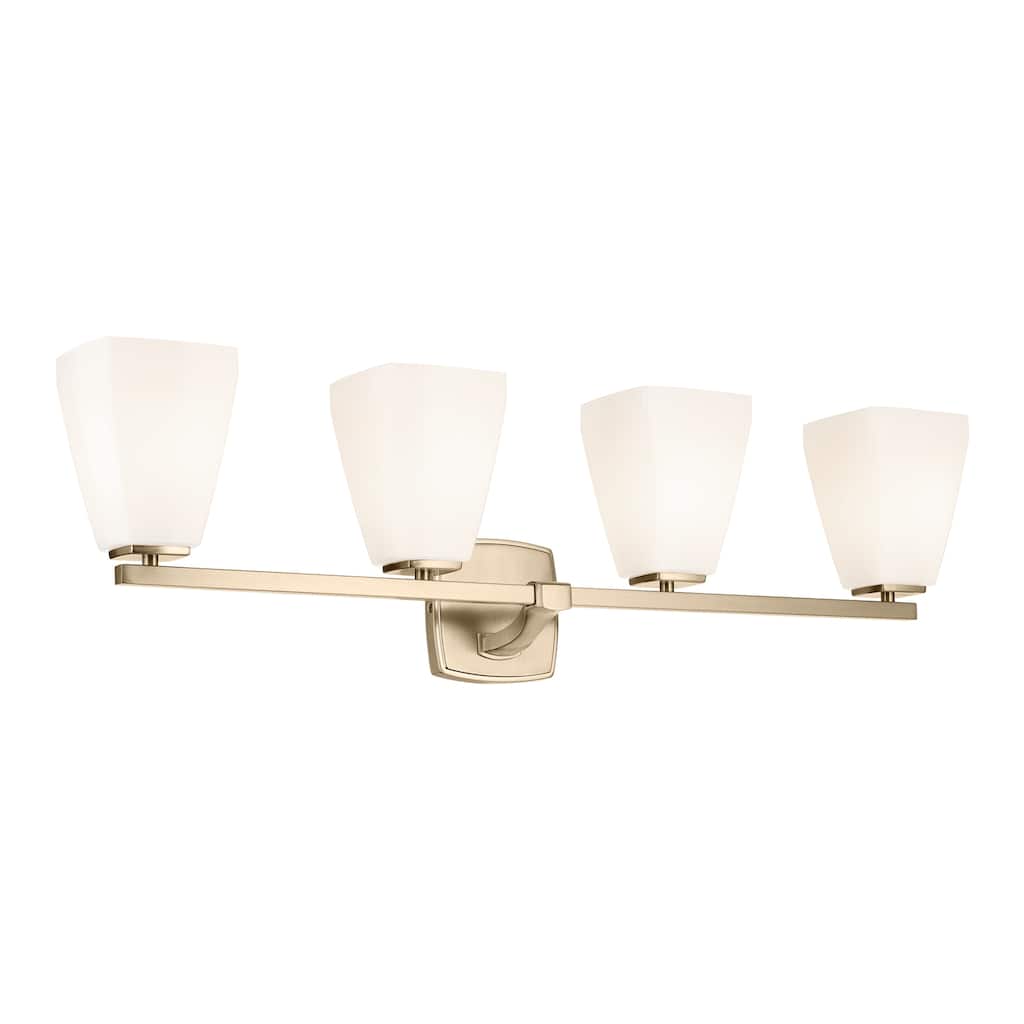 Kichler Lighting Marant 33.25" 4-Light Vanity Light with Opal Glass in Champagne Bronze