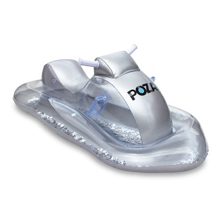 Poza Silver Inflatable Snowmobile Sled With Gold Snowflake Confetti 