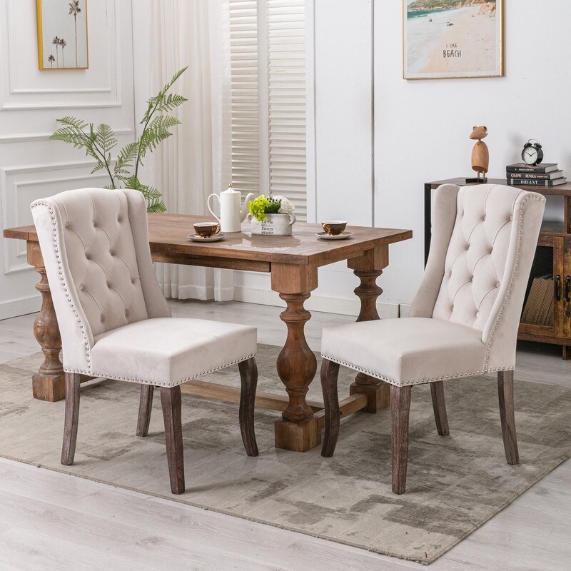 Upholstered wing dining chairs store