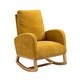 preview thumbnail 1 of 13, Modern Accent Rocking Chair , Upholstered Tall Back Accent Armchair Nursery Glider Rocker Mustard yellow