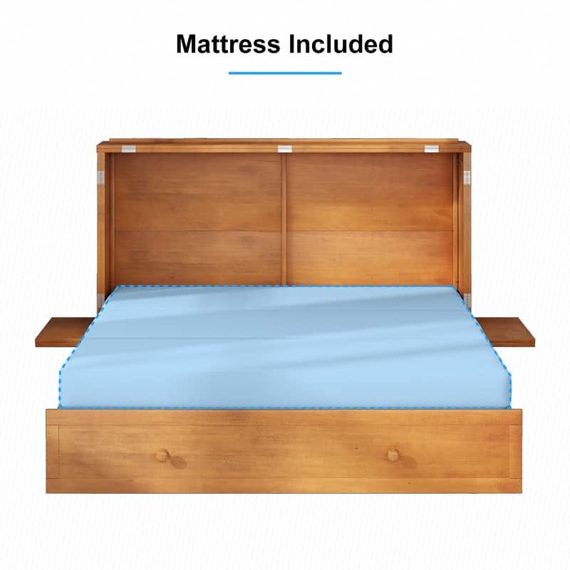 Mixoy Murphy Bed,Cube Cabinet Chest Bed with Charging Station