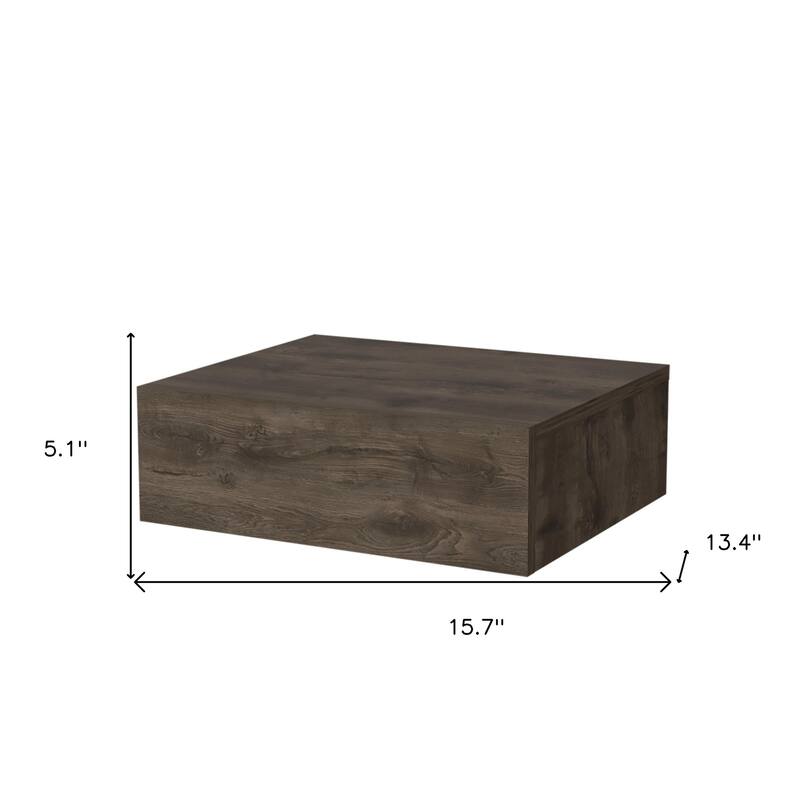 HomeRoots 5" Brown One Drawer Faux Wood Floating Nightstand
