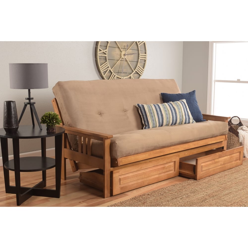 Somette Monterey Butternut Full-size Storage Futon Set with Mattress