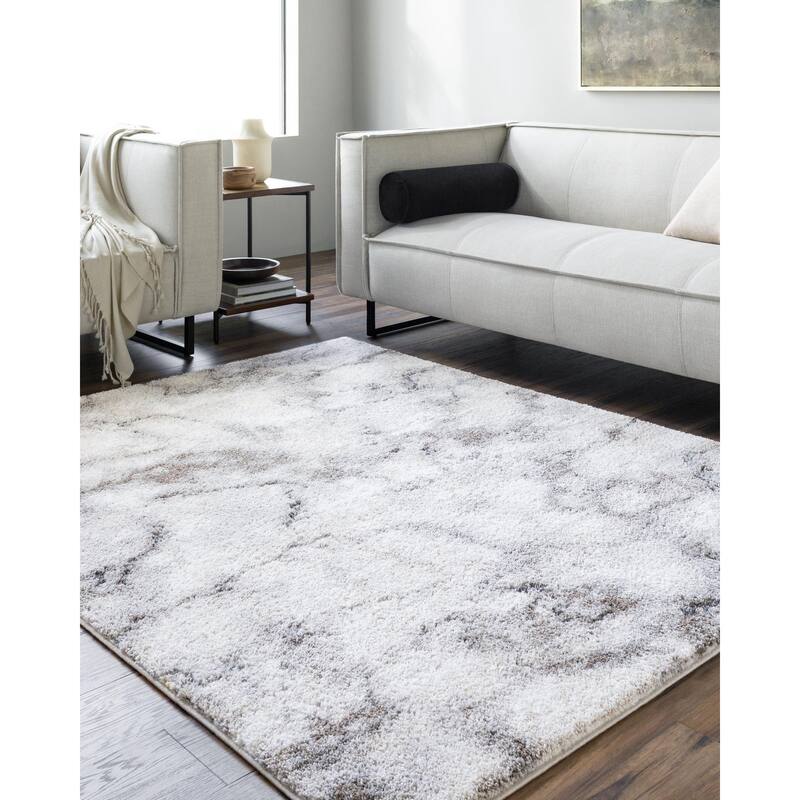 Livabliss Portofino Modern Abstract Area Rug - 8' 10" x 12' - Brown/Cream