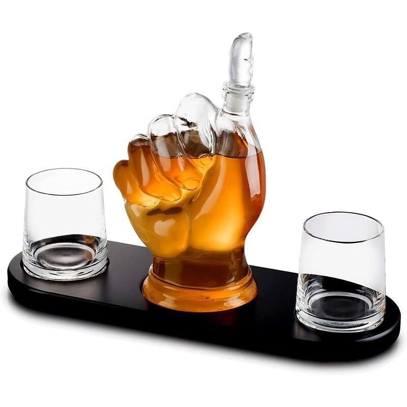Finger Decanter w 2 Cups - Set of 2