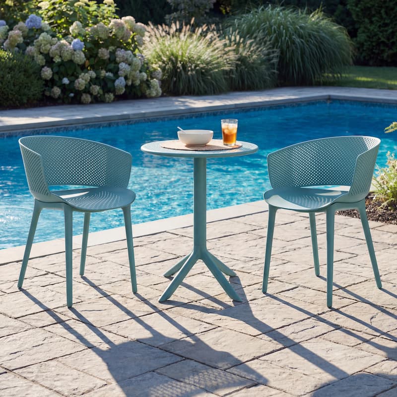 Christopher Knight Home - Gerald Modern Outdoor Plastic Dining Chair (Set of 2)