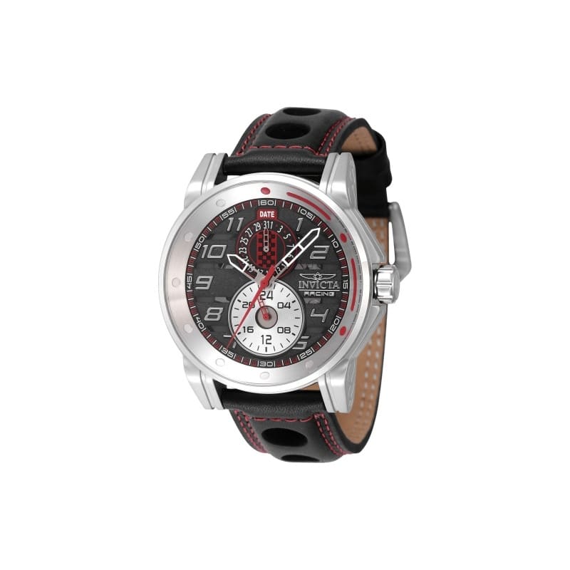 Invicta Men's 47533 Invicta Racing Quartz Multifunction Black, Silver, Red Dial Watch - Black