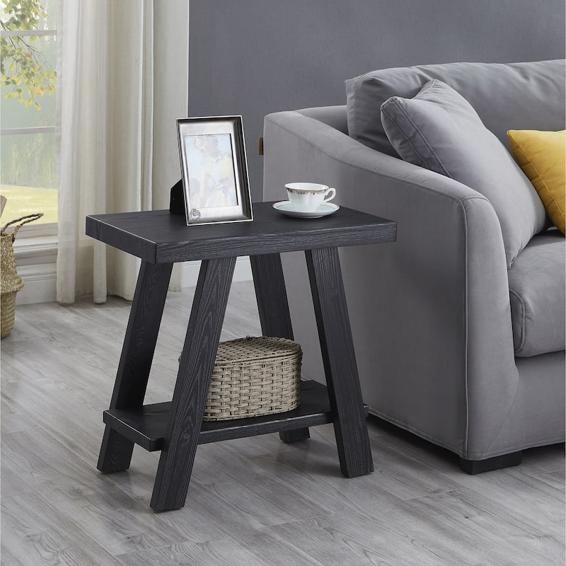 Athens Contemporary Wood Shelf Side Table, a Stylish and Functional Addition to Your Home Decor - Black-1