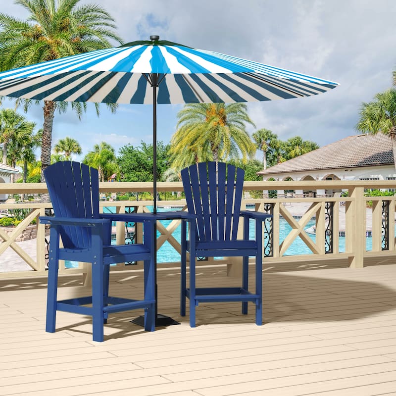 Modern Outdoor Bar Stools Set of 2 or 4 - with Ergonomic Adirondack Design, Durable HDPE Construction & Weather-Resistant