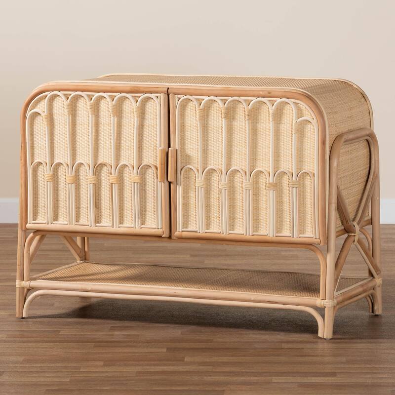Gitano Bohemian Natural Rattan 2-Door Storage Cabinet