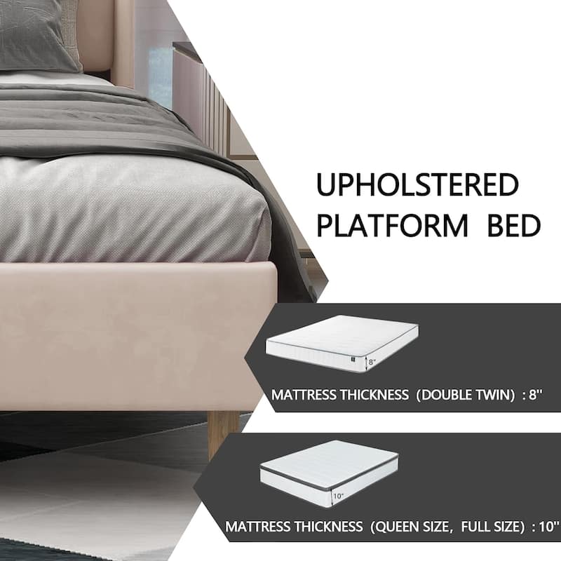 Alazyhome Upholstered Platform Bed Frame