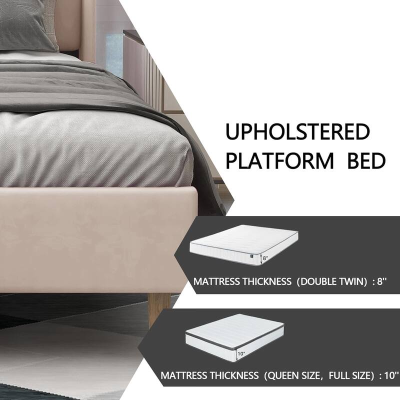 Alazyhome Upholstered Platform Bed Frame