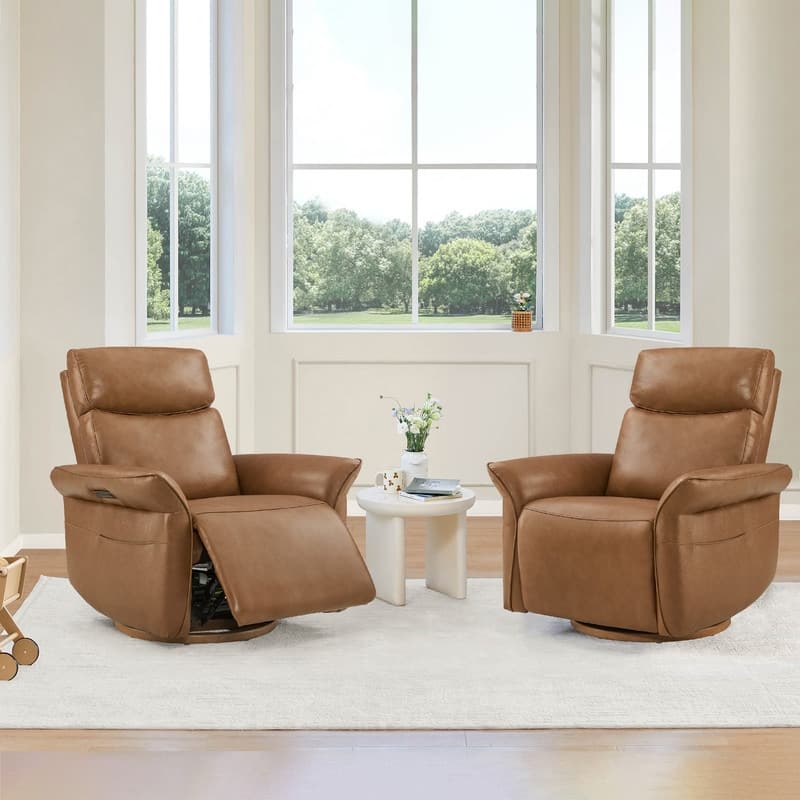 Spruce & Spring Power Swivel Recliner Chair Triple-Motor Nursery Glider