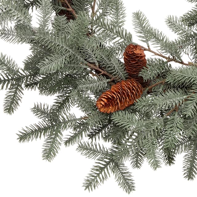 24" Natural Touch Fir Pine W/Cones Wreath - Green - 24-Inch