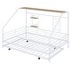 preview thumbnail 20 of 19, Full Size Metal House Bed with Trundle
