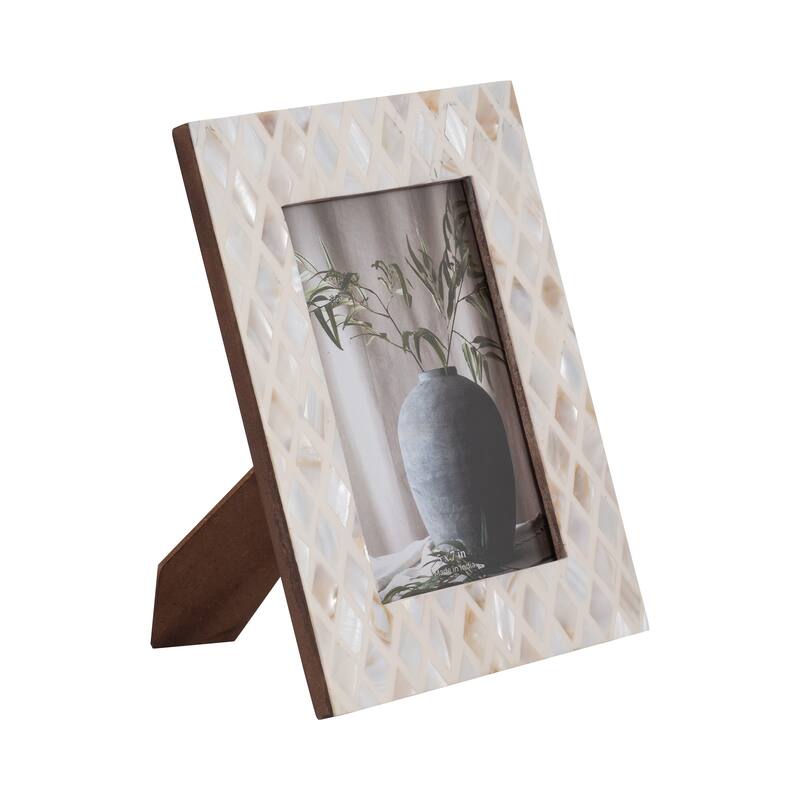 Sagebrook Home Capiz Shell Diamond Photo Frame
