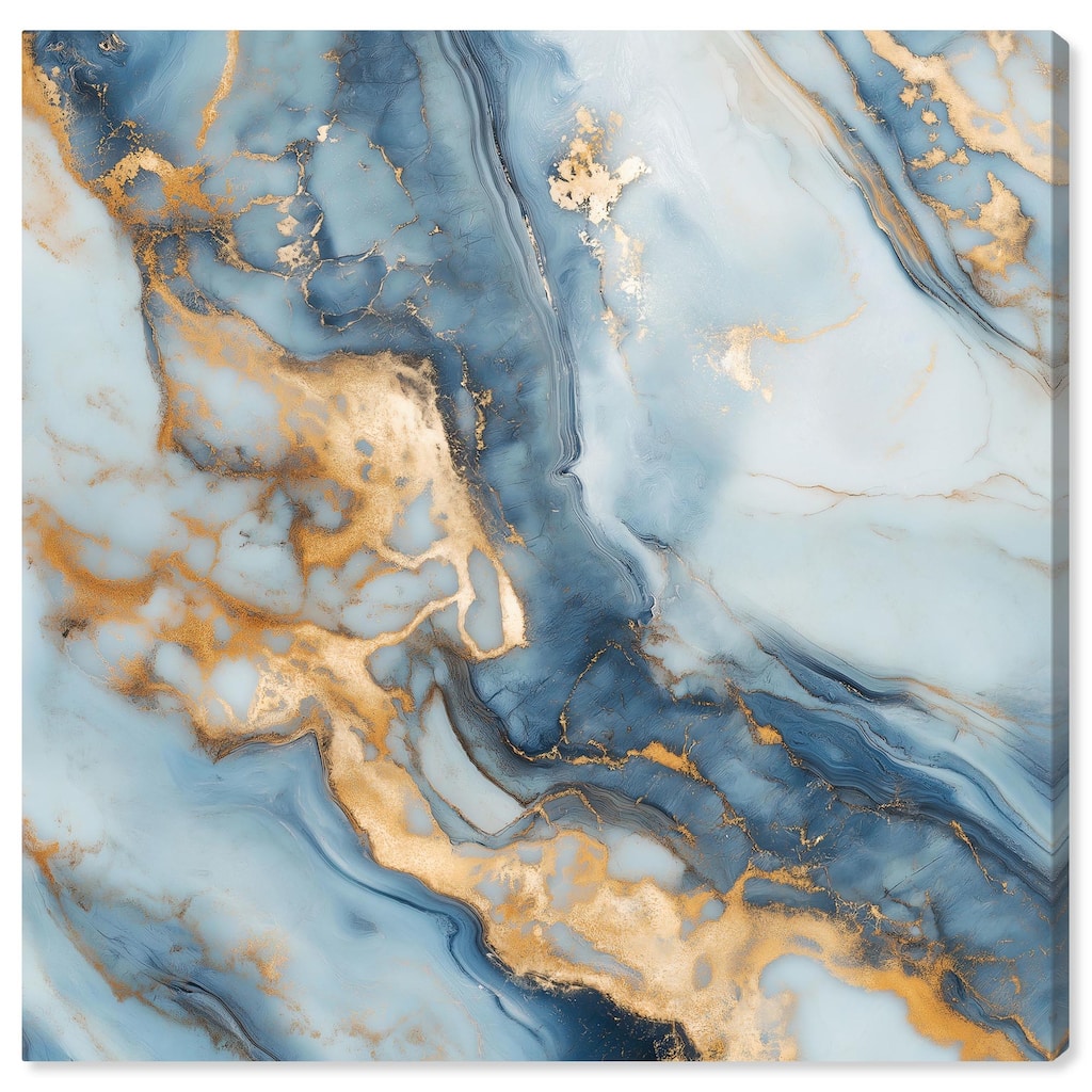 Golden Cloud Marble Canvas by Art Remedy, Gallery Wrapped