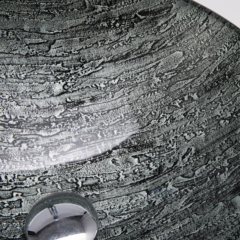 Vinnova Glass Circular Vessel Bathroom Sink without Faucet