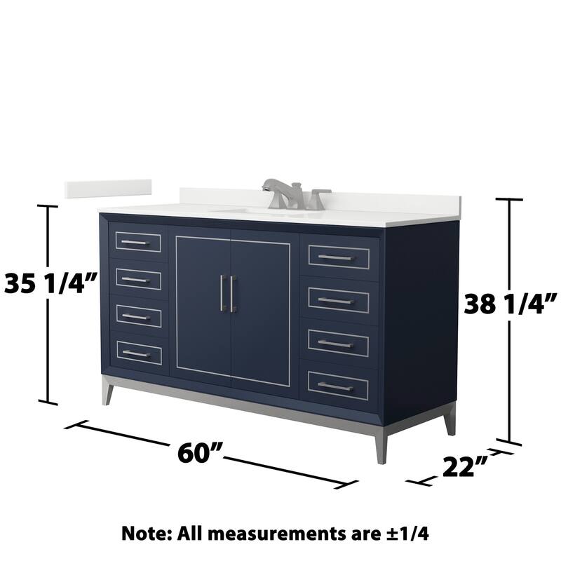 Wyndham Collection WCH515160S-QTZ-US3MXX Marlena 60" Free Standing