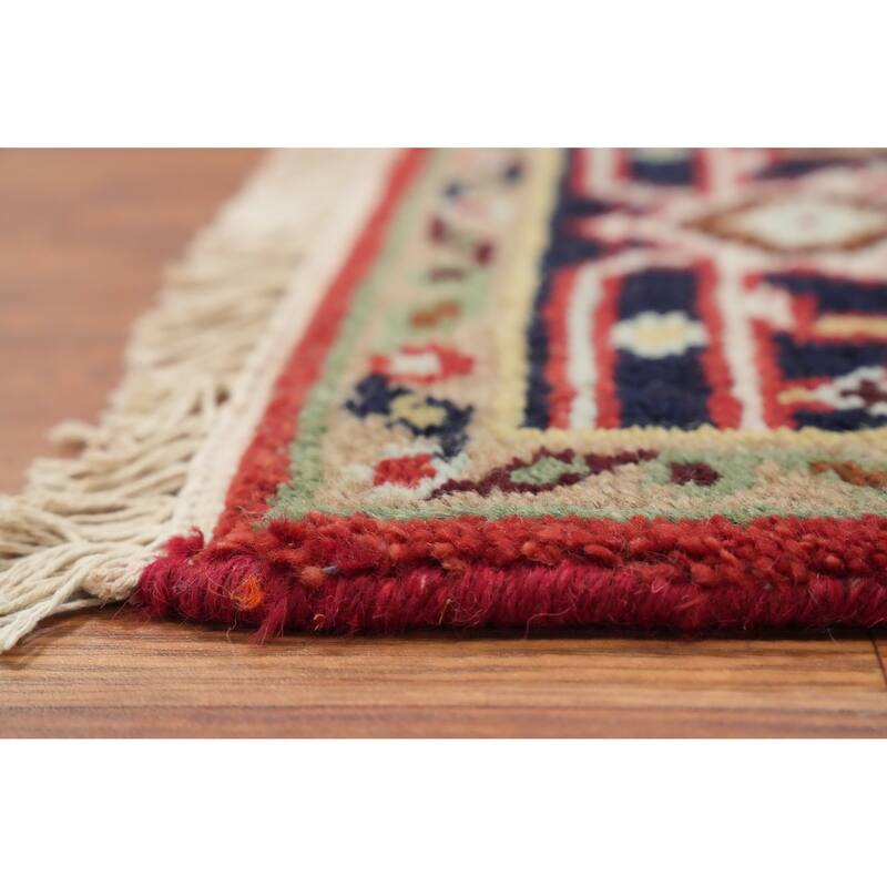 Hand Knotted Oriental 100% Wool Carpet Traditional Medallion Oranges & Rust Heriz (serapi) Area Rug - 5' 11'' X 4' 0''