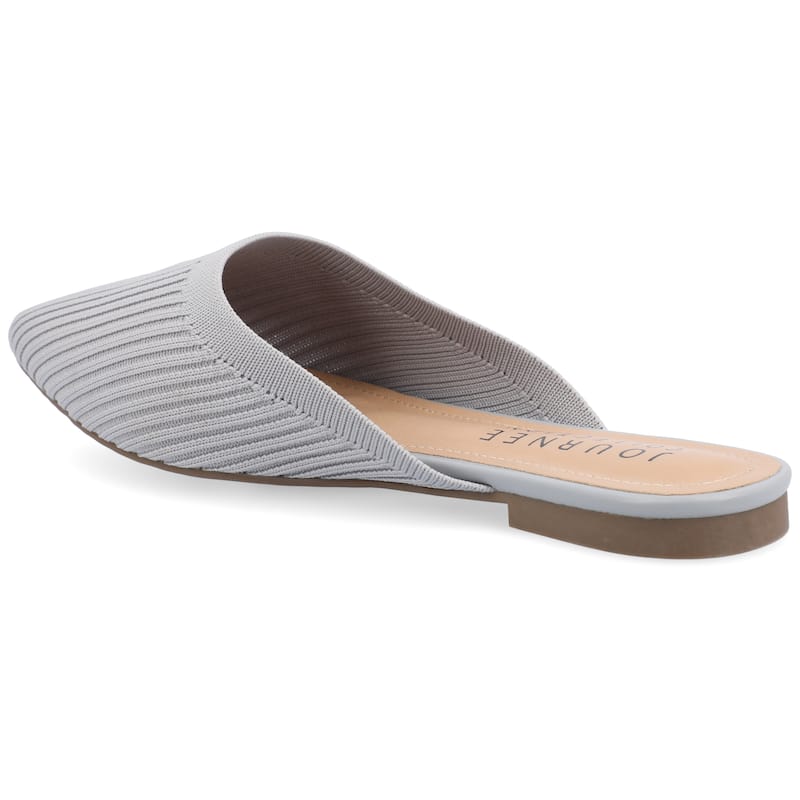 Journee Collection Women's Medium and Wide Width Aniee Slip On Almond Toe Mule Flats