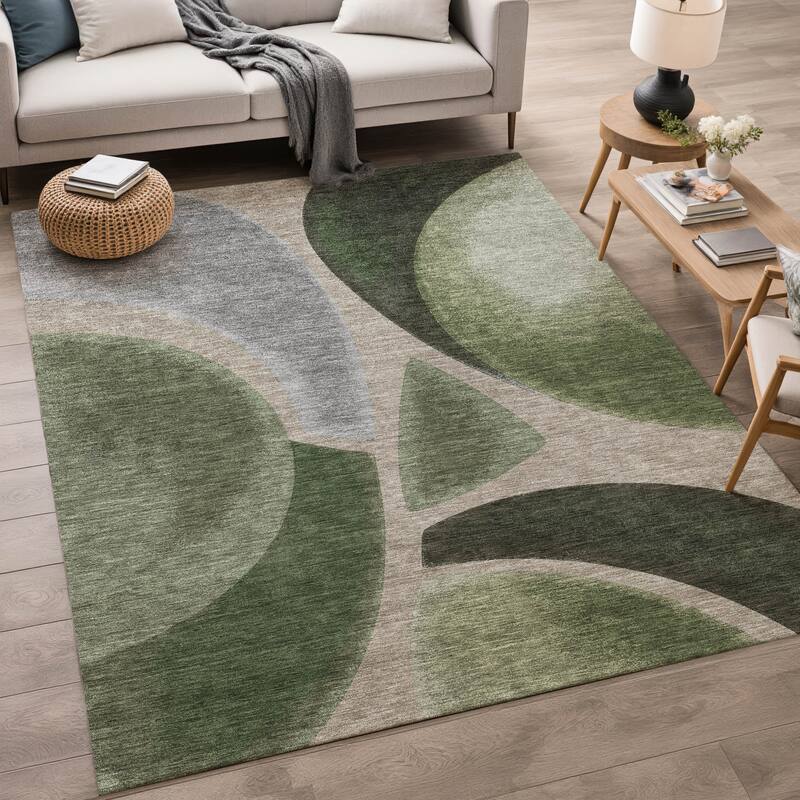 Machine Washable Indoor/ Outdoor Modern Hays Chantille Rug