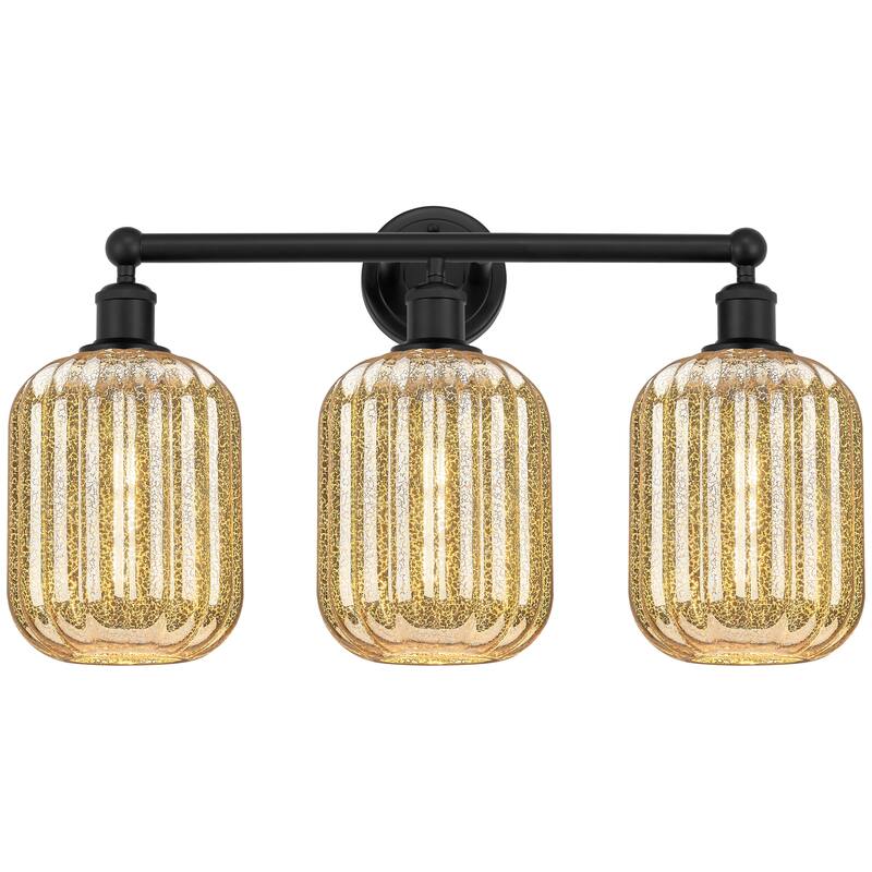 Innovations Lighting Endless Possibilities Edison - Preston - 3 Light 25" Jar Shade Bath Vanity Light - Mercury/Matte Black